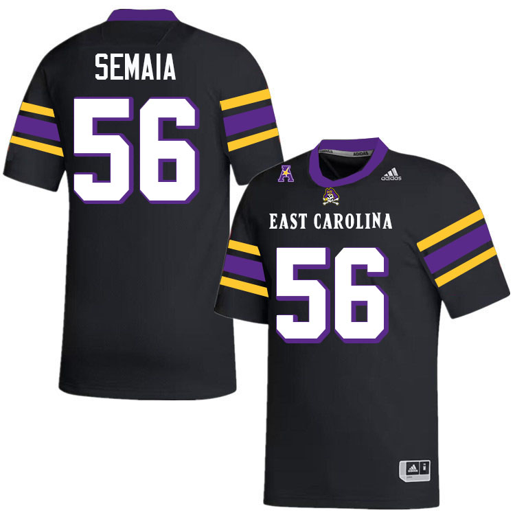 #56 Leivi Semaia East Carolina Pirates College Football Jersey Stitched-Black